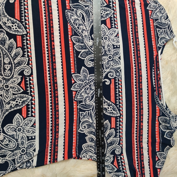 Est. 1946 women's xl dress red blue floral open sleeve midi light summer - Picture 10 of 12